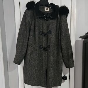 Laundry by Design Black and Gray Tweed Pea Coat 3x
